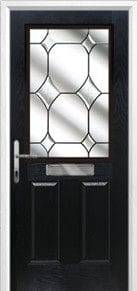 2 Panel 1 Square Crystal Diamond Composite Front Door in Black 2 panel 1 square Composite Door Peterborough