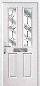 2 Panel 2 Angle Crystal Diamond Composite Front Door in White White Composite Door Peterborough