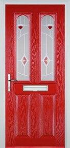 2 Panel 2 Arch Elegance Composite Front Door in Chartwell Green Red Composite Door Peterborough