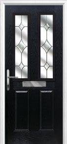 2 Panel 2 Square Crystal Diamond Composite Front Door in Black Black 2 Panel Composite Door Peterborough