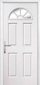 4 Panel Sunburst Glazed Composite Back Door in White 4 Panel Sunburst Composite Back Door Peterborough