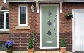 Composite door with bow handle Peterborough