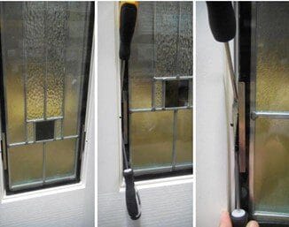 How to remove glass retainers from Composite door glass